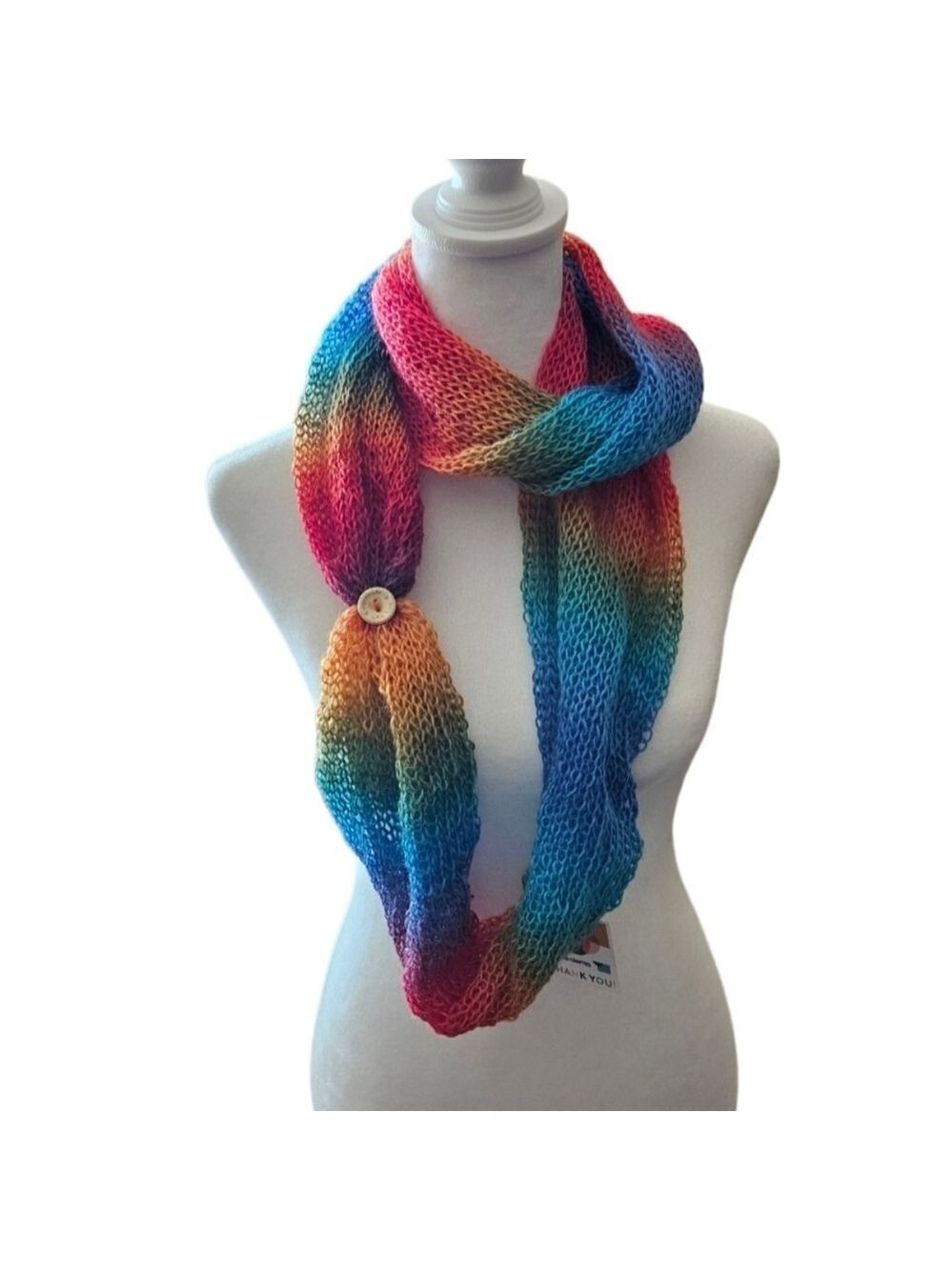 Hand Knit Rainbow Crochet Magic Ball Scarf Hat Shawl Vest